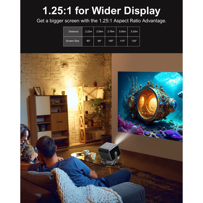 [Netflix 1080P &amp; Android TV 11.0] ULTIMEA Nova C40 Projector with Gimbal Stand, 600 ANSI, 4K Decoding, Native 1080P, Bluetooth 5.3, Android TV 11.0, Dolby Audio, Auto Focus &amp; Keystone