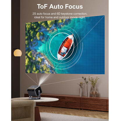 [Netflix 1080P &amp; Android TV 11.0] ULTIMEA Nova C40 Projector with Gimbal Stand, 600 ANSI, 4K Decoding, Native 1080P, Bluetooth 5.3, Android TV 11.0, Dolby Audio, Auto Focus &amp; Keystone