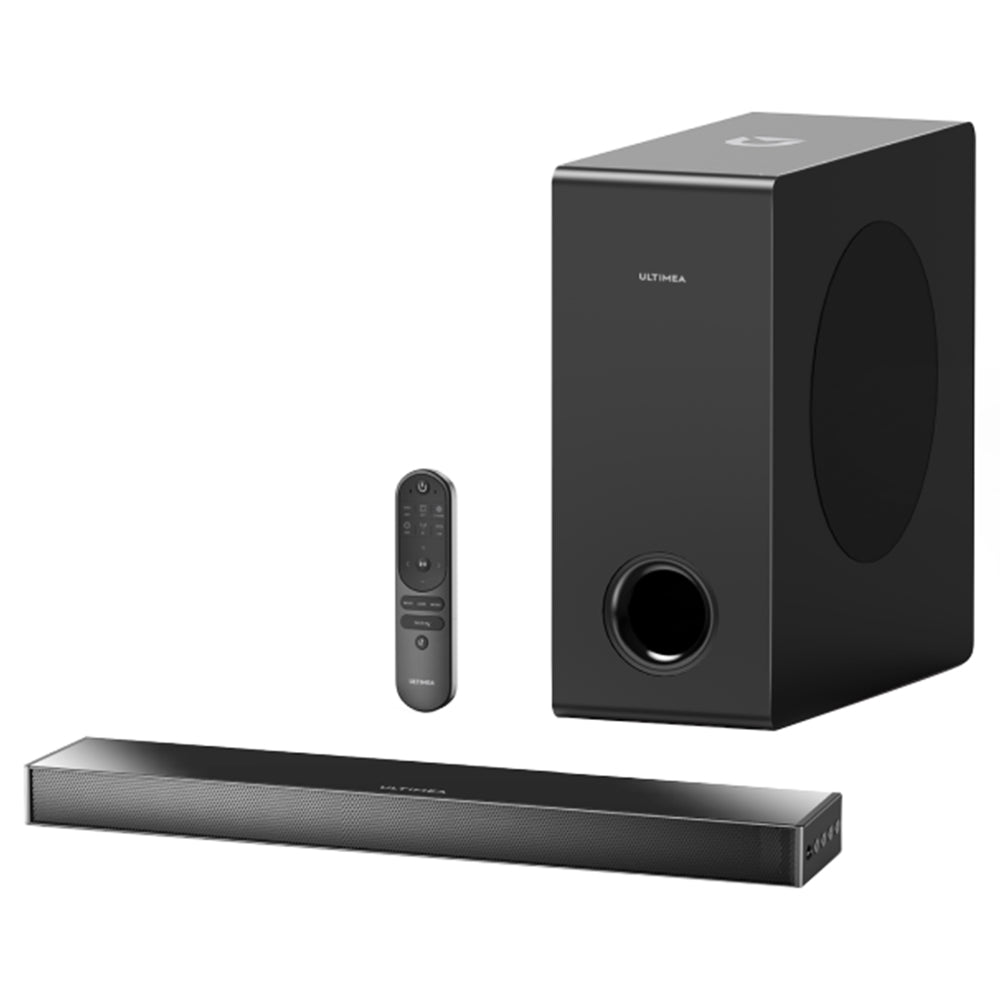 Ultimea Nova S40 Soundbar Subwoofer Kit, 2.1 Channel, BassMax, Remote Control, Bluetooth 5.3 Connection, Wired Subwoofer with Adjustable Bass