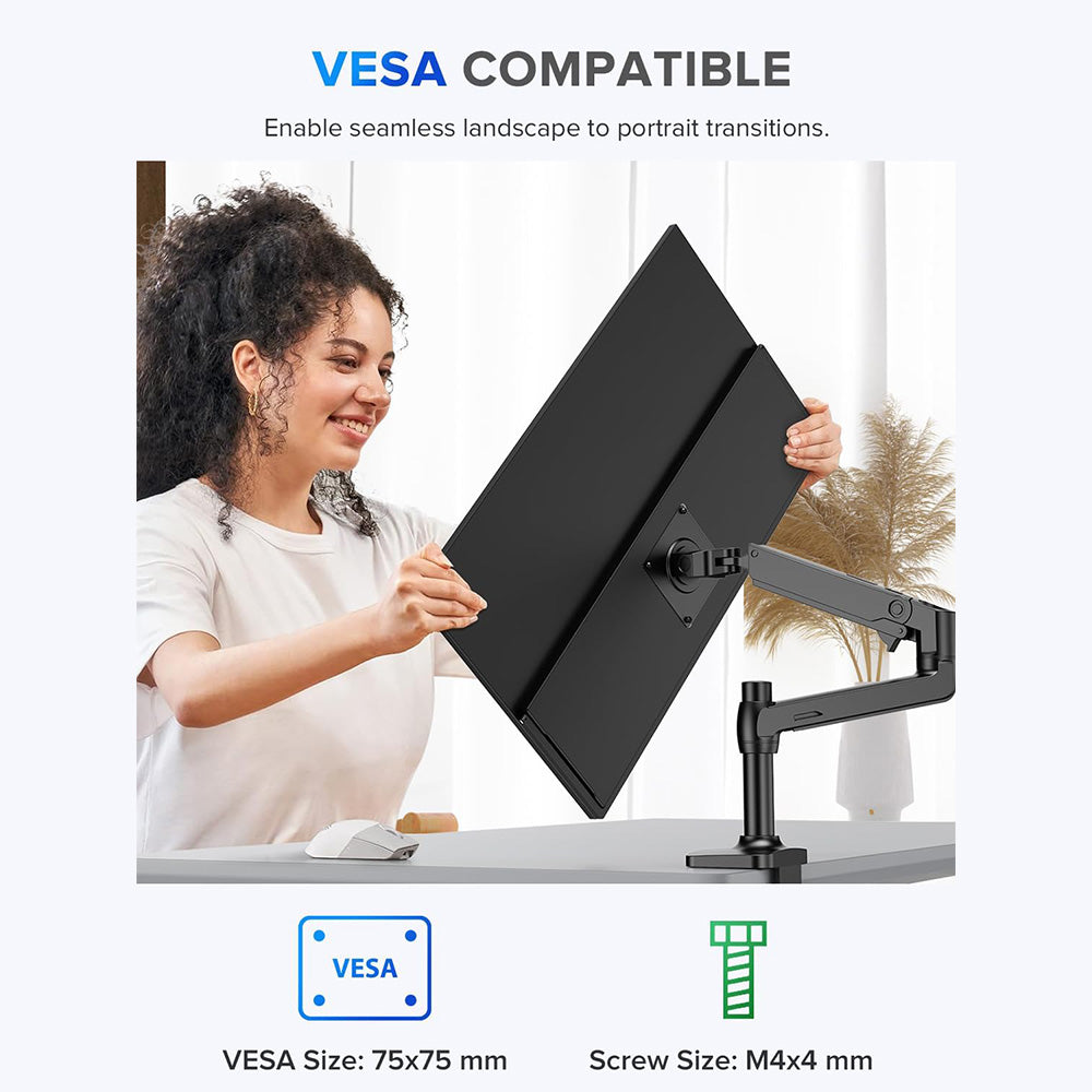 UPERFECT UMax22 22-inch Portable Monitor, 60Hz Refresh Rate, 2560*1440 IPS Screen, 100% sRGB, FreeSync, Built-in Speakers, Driver Free, HDR, Low Blue Light, 180° Adjustable Stand, 2*USB-C, 1*Mini HDMI, 1*Micro USB-B OTG, 1*Audio Jack - EU Plug