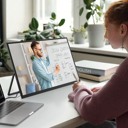 UPERFECT UMax22 22-inch Portable Monitor, 60Hz Refresh Rate, 2560*1440 IPS Screen, 100% sRGB, FreeSync, Built-in Speakers, Driver Free, HDR, Low Blue Light, 180° Adjustable Stand, 2*USB-C, 1*Mini HDMI, 1*Micro USB-B OTG, 1*Audio Jack - EU Plug