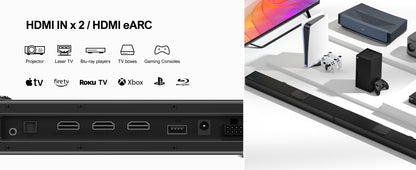 Ultimea Nova S90 7.1.4 Channel Soundbar Subwoofer Speaker Kit, Dolby Atmos, 740W Peak Power, 4K HDR Pass-through, 6 Equalizer Modes