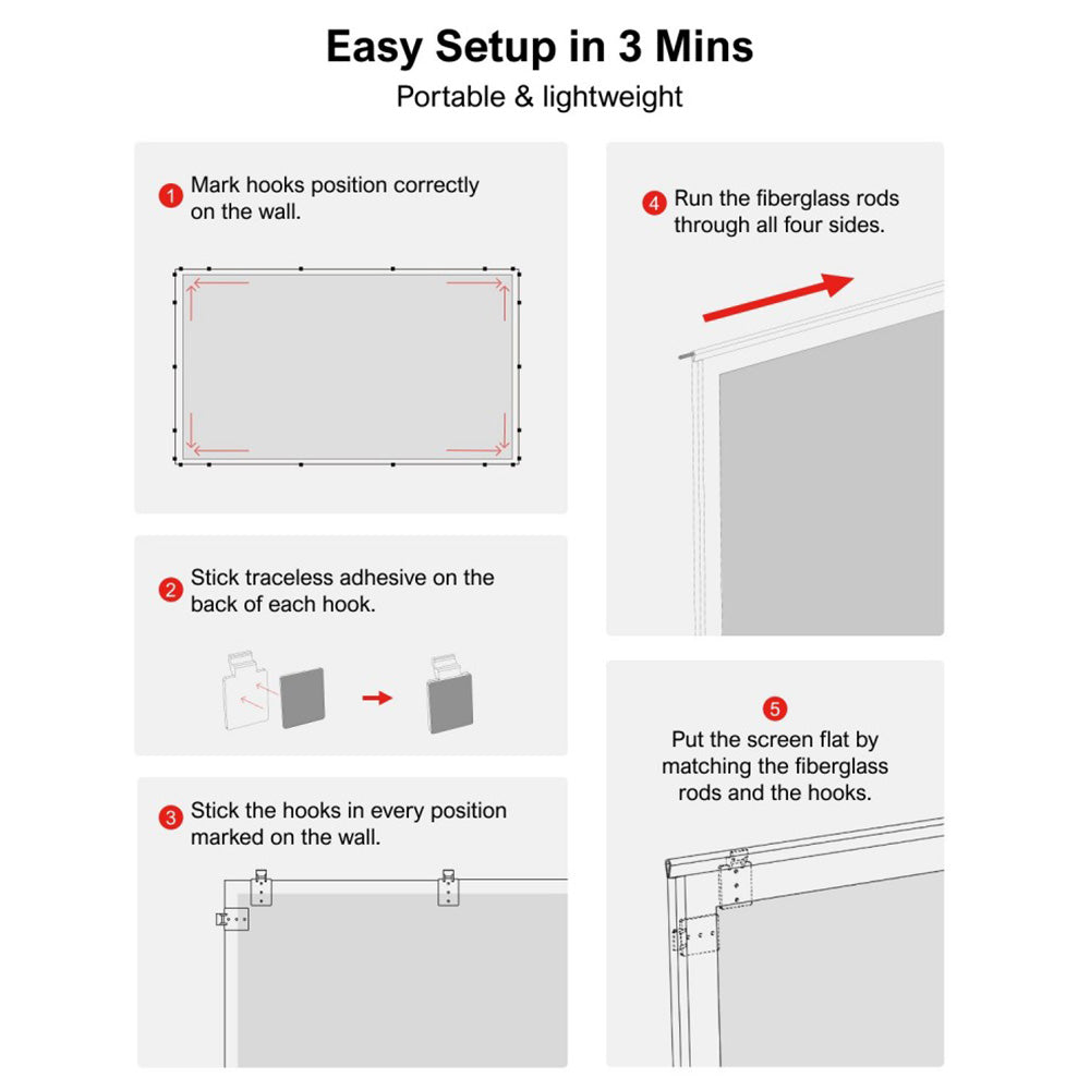 Ultimea Photon E-ALR 100 inch Projection Screen, 2.0 Gain Value, 120° Viewing Angle