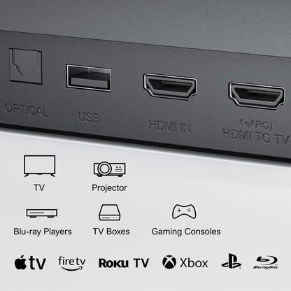 Ultimea Poseidon D80 7.1 Channel Soundbar Subwoofer Speaker Kit, Dolby Atmos, 460W Peak Power, APP Control, 10 Bands Equalizer Settings, 121 Preset EQ Matrices, Bluetooth 5.3