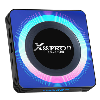 X88 Pro 13 Android 13 TV Box, RK3528 Quad-core, 2GB RAM 16GB ROM, Support 8K Video Decoding, Bluetooth 5.0, WiFi 6, 1*USB3.0, 1*USB2.0, 1*HDMI, 1*RJ451, 1*Micro SD Card