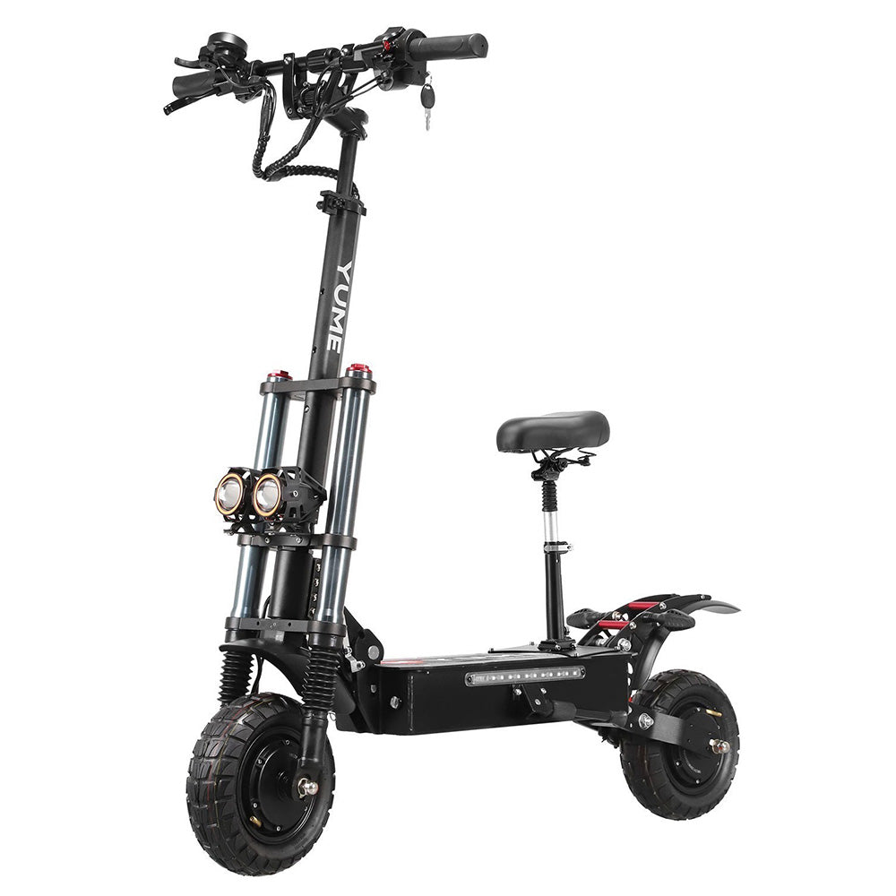 YUME Y10 Electric Scooter, 1200W*2 Motor, 52V 23.4Ah Battery, 10" Off-road Tubeless Tires, 40mph Max Speed, 40miles Range, Front and Rear Hydraulic Disc Brake