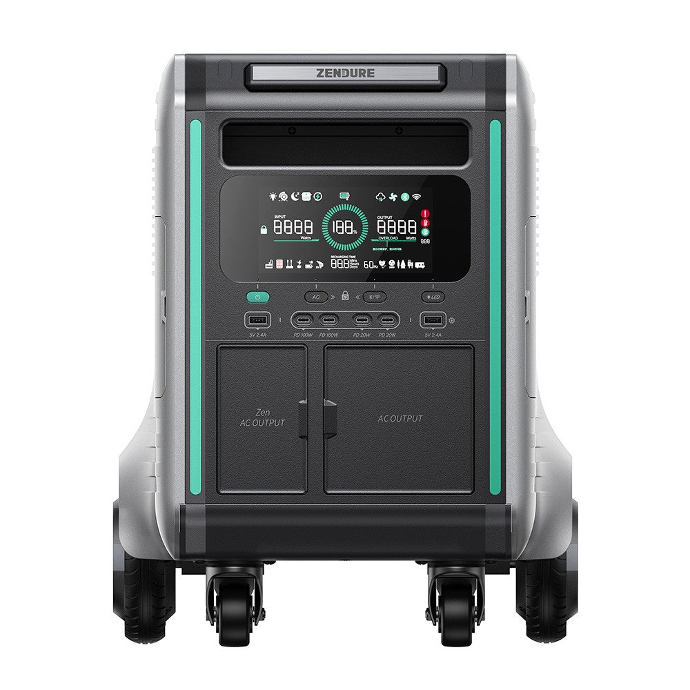 ZENDURE SuperBase V4600 Portable Power Station, 4608Wh LiFePO4 Battery, 3800 AC Output, Expandable to 46080Wh, 120V/240V Dual Voltage, 16 Outputs, 3000W Solar Input, APP Control