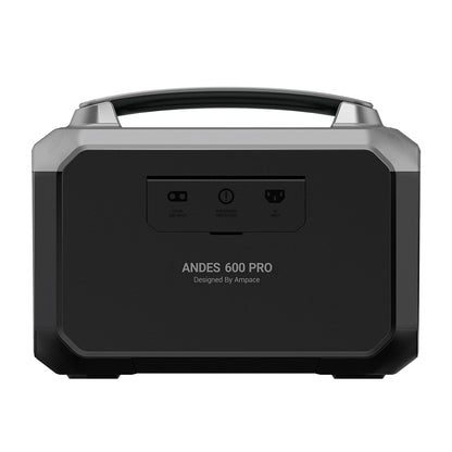 Ampace Andes 600 Pro Portable Power Station, 584Wh LiFePO4 Hybrid Battery, 600W(Surge 1800W) SiCPrime Solar Generator, Recharge to 80% in 1 Hour, 2xAC 2xUSB-A 2xUSB-C 2x5521 1xCar Socket, 2000 Cycles, -20℃~45℃, APP Control, for Outdoor, RVs, Home Use