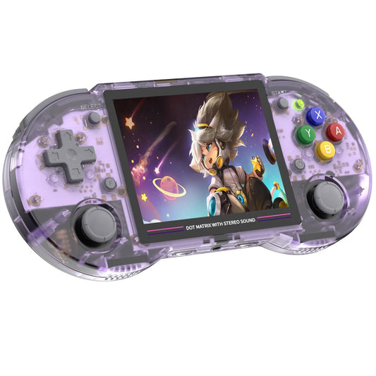 ANBERNIC RG353PS Game Console, 16GB Linux, 1GB LPDDR4, HDMI Output - Transparent Purple