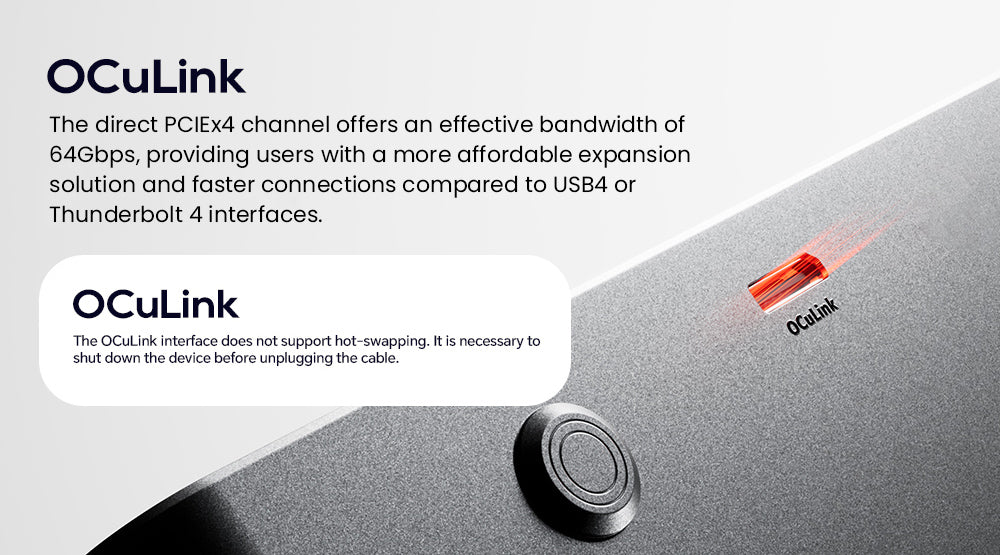 AOOSTAR AG01 eGPU dokovací stanica s portom Oculink, integrovaným 800W zdrojom, podporuje TGX rozhranie s možnosťou výmeny za chodu - EU zástrčka