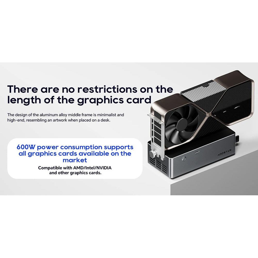 AOOSTAR AG01 eGPU Dock with Oculink Port, Built-in 800W Power Supply, Supports TGX Interface Hot-swap