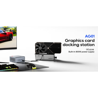 AOOSTAR AG01 eGPU Dock with Oculink Port, Built-in 800W Power Supply, Supports TGX Interface Hot-swap