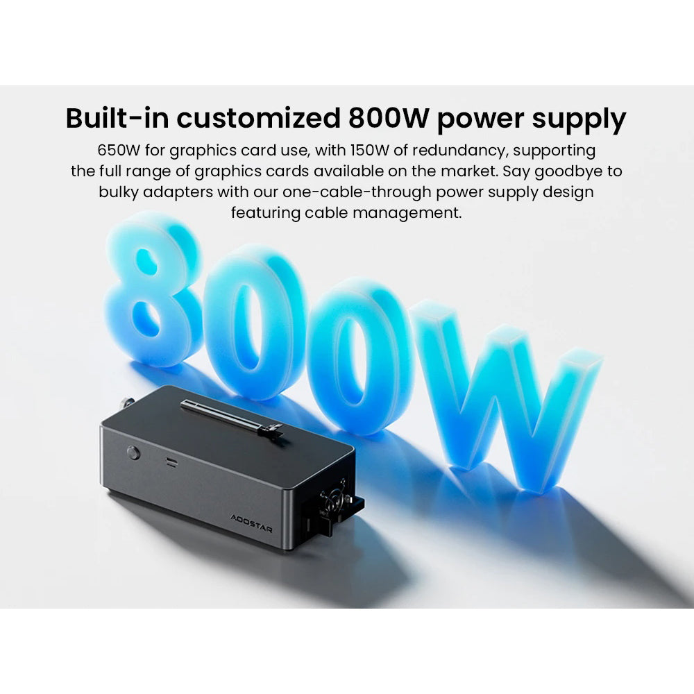 AOOSTAR AG01 eGPU Dock with Oculink Port, Built-in 800W Power Supply, Supports TGX Interface Hot-swap