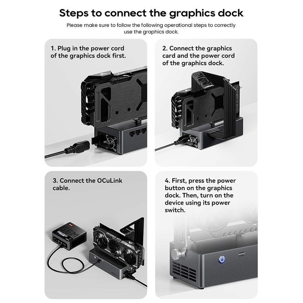 AOOSTAR AG01 eGPU Dock with Oculink Port, Built-in 800W Power Supply, Supports TGX Interface Hot-swap