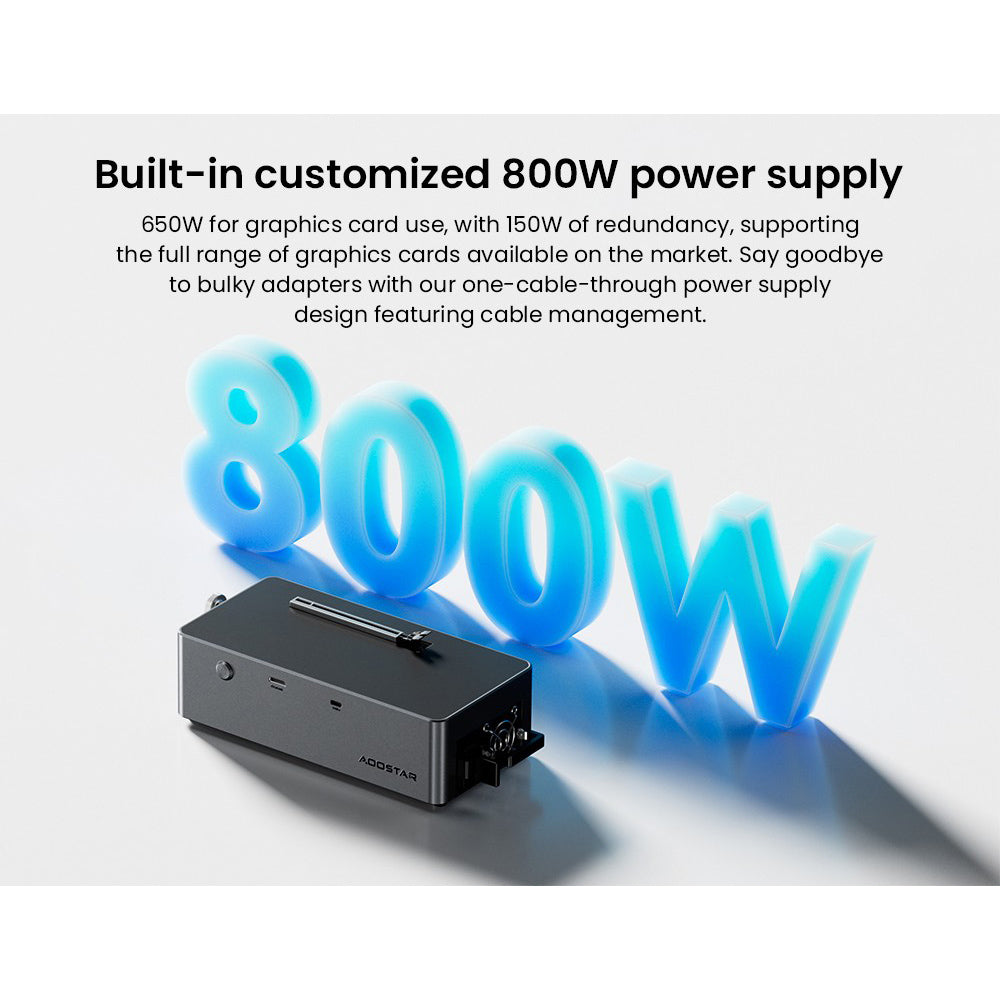 AOOSTAR AG02 eGPU Dock with Oculink &amp; USB4 Port, 100W Reverse Charging, Built-in 800W Power Supply, Supports TGX Interface Hot-swap