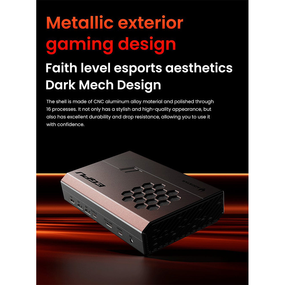 AOOSTAR XG76XT eGPU Dock with AMD Radeon RX 7600XT GPU, 8GB GDDR6 RAM, 128bit, 1*USB 4.0, 1*Oculink, 1*HDMI, 2*DP, 1*Type-C, 100W Reverse Charging