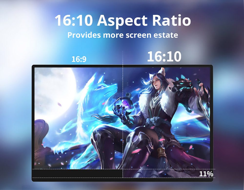 Prenosný monitor AOSIMAN 160QC, 16 palcov, 2.5K, 144 Hz, 2560*1600, 16:10, 100% sRGB, 480 cd/m², herná obrazovka.