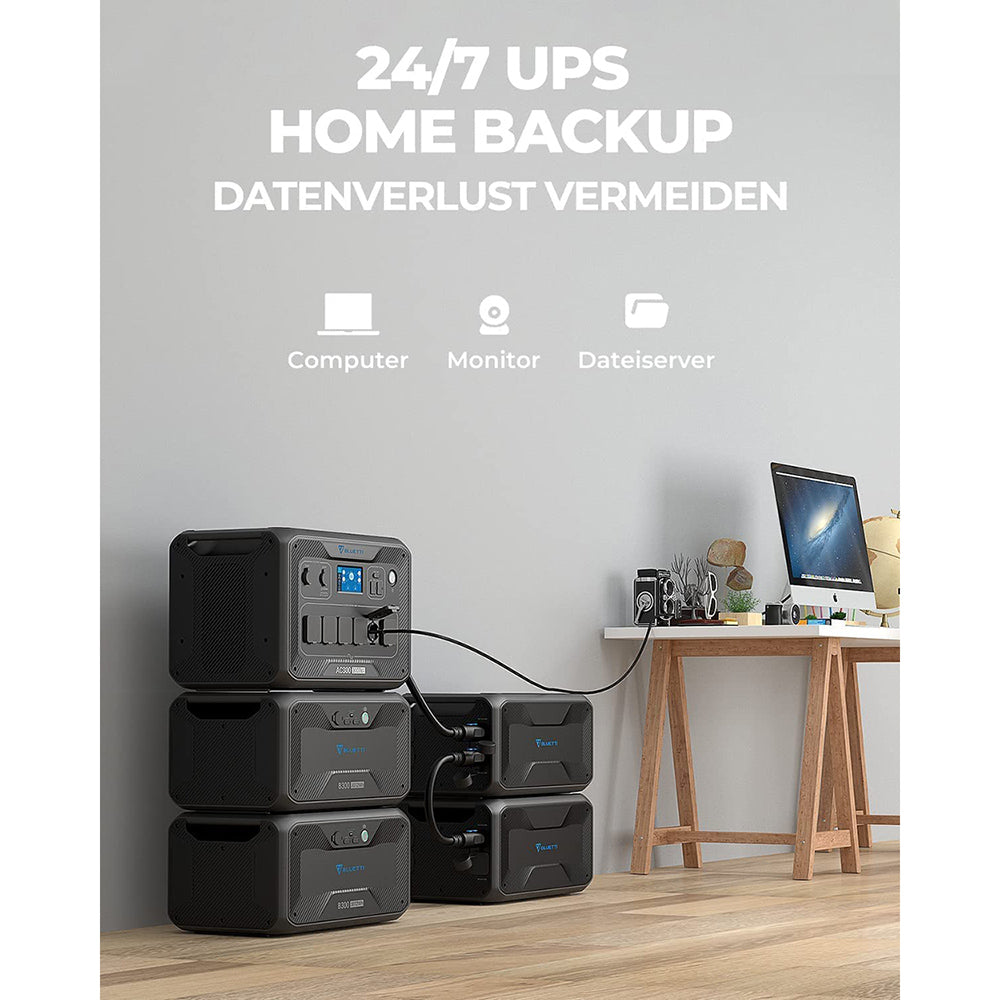 BLUETTI AC300 3000W Inverter Module, Must Work with B300, 2400W Solar Input, 3000W AC Outlets, 6000W Surge Power, Expandable Capacity From 3072Wh to 12288Wh, 13 Outputs, 15W Wireless Charging Pad, APP Control