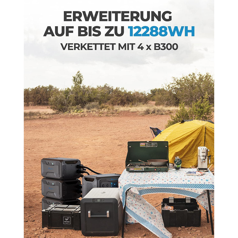 BLUETTI AC300 3000W Inverter Module, Must Work with B300, 2400W Solar Input, 3000W AC Outlets, 6000W Surge Power, Expandable Capacity From 3072Wh to 12288Wh, 13 Outputs, 15W Wireless Charging Pad, APP Control