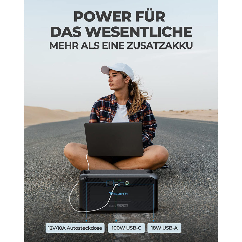 BLUETTI AC300 3000W Inverter Module, Must Work with B300, 2400W Solar Input, 3000W AC Outlets, 6000W Surge Power, Expandable Capacity From 3072Wh to 12288Wh, 13 Outputs, 15W Wireless Charging Pad, APP Control