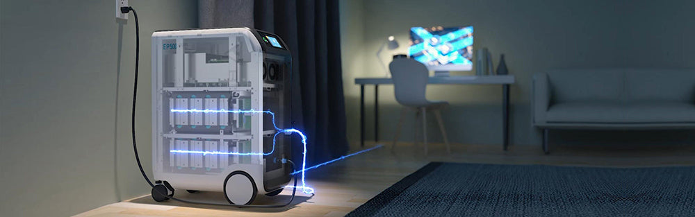 Prenosná elektráreň BLUETTI EP500, solárny generátor s batériou LiFePO4 5100Wh, striedavý výstup 2000 W, bezproblémový UPS, 15W bezdrátové nabíjanie, ovládanie cez aplikáciu – EU zástrčka