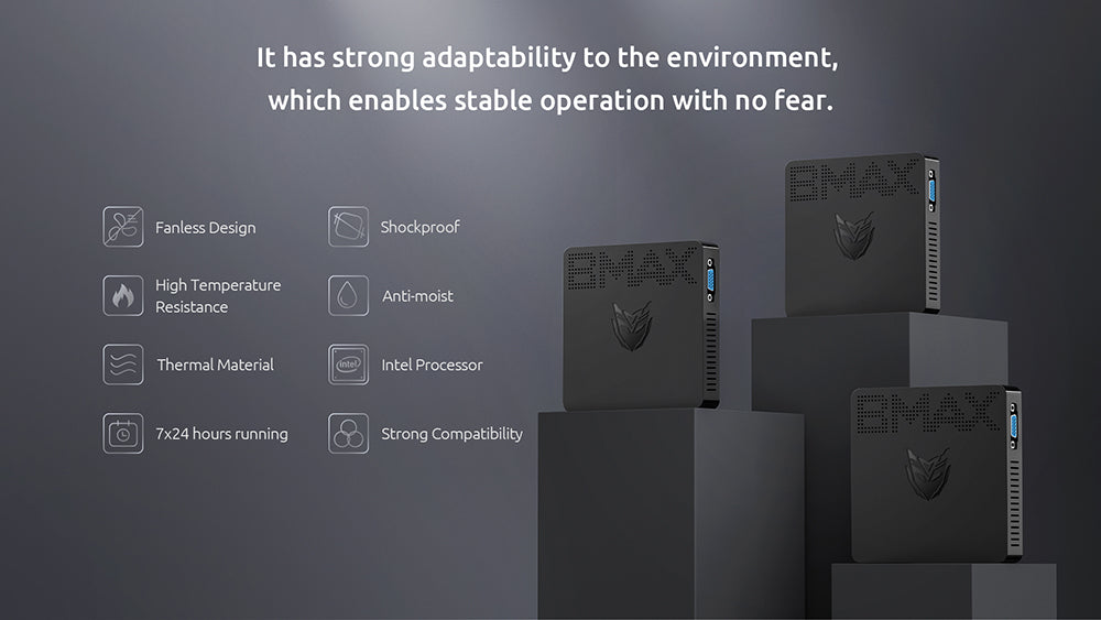 BMAX B1 Pro Mini PC Intel Gemini Lake N4000 až 2,6 GHz Windows 11 8GB RAM 128GB SSD 2,4G/5G Dual Band WiFi Bluetooth 4.2 - EU