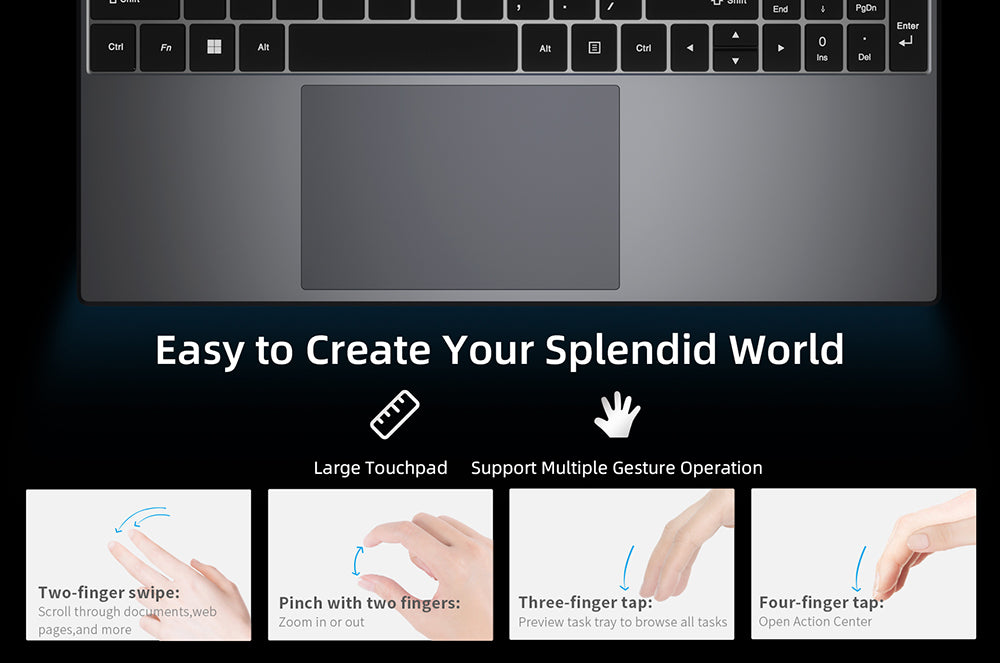 Laptop BMAX X15 Pro, 15,6 palcový IPS displej s rozlíšením 1920*1080, Intel N95 s 4 jadierami, max. 3,4 GHz, 16 GB RAM, 512 GB SSD, WiFi 5, Bluetooth 5.0, batéria 5000 mAh, 1x Type-C, 2x USB 3.2, 1x Mini HDMI, 1x Micro SD slot, 1x konektor pre slúchadlá, plnohodnotná klávesnica.