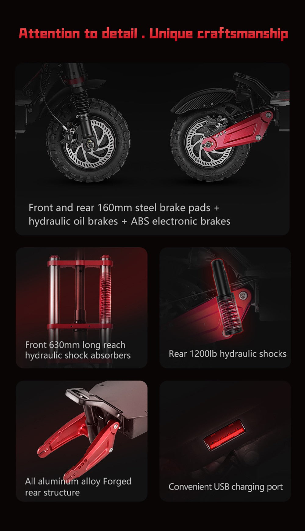 Elektromobilná kolobežka BOYUEDA S5-11, 2*3000W motor, 60V 38AH batéria, 11-palcové kolesá, maximálna rýchlosť 85 km/h, dojazd 120 km, dvojité hydraulické kotúčové brzdy, hydraulické tlmiče nárazov, LCD displej.