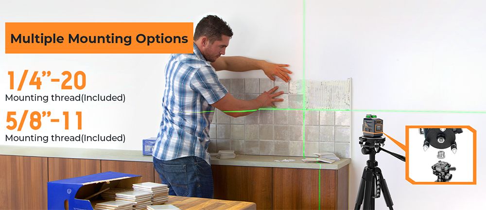 CIGMAN CTP01 1,5m/59 palcový statív pre laserový nivelačný prístroj, s trojcestnou otočnou hlavicou a držiakom na telefón, s rýchloupínacou doskou s 1/4"