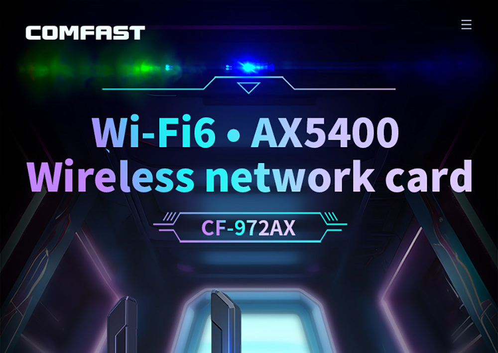 COMFAST CF-972AX WiFi 6 adaptér, herný bezdrôtový adaptér, trojkanálový 5374 Mbps, USB 3.0, bez ovládačov, WiFi dongle, podporuje režim AP.