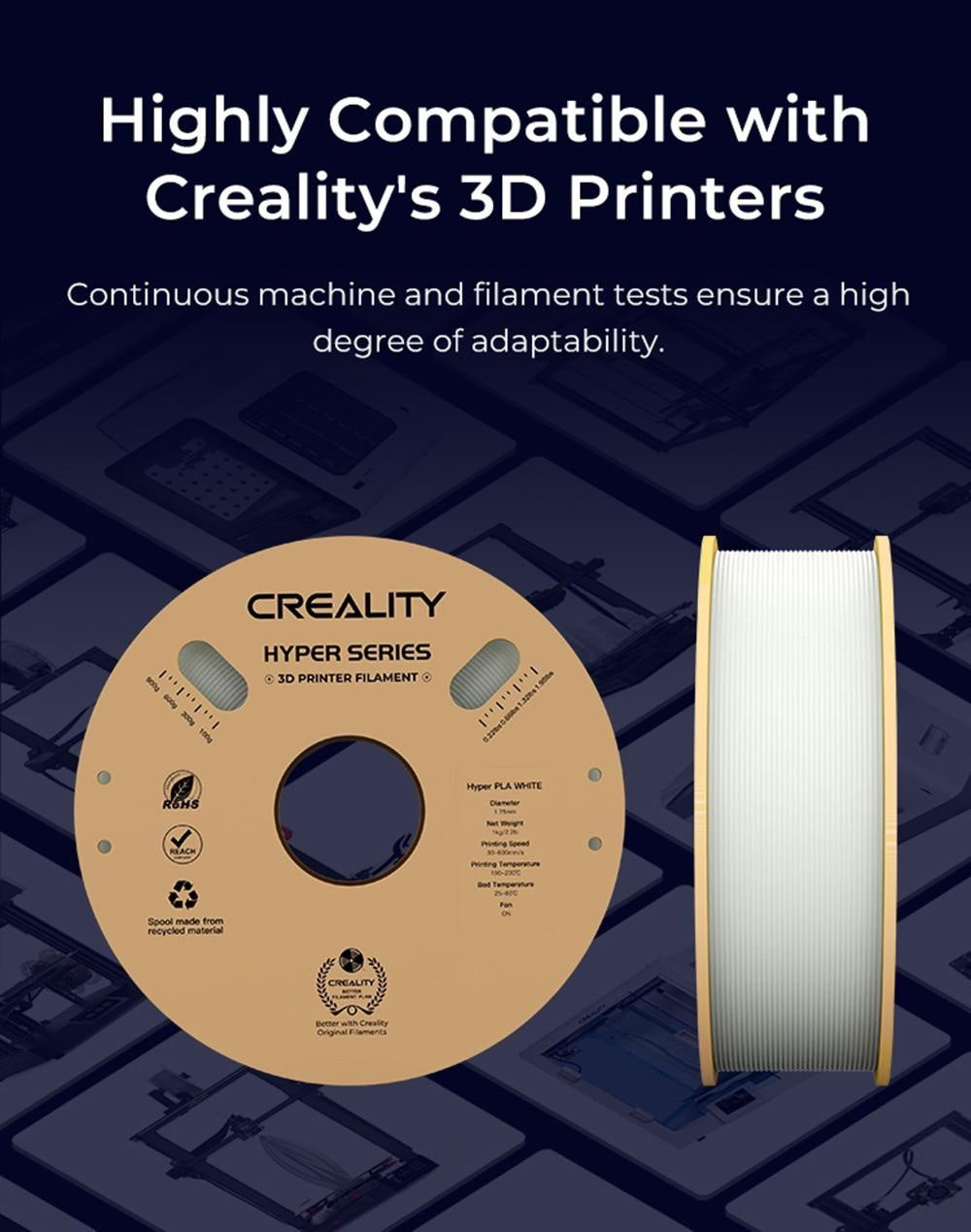 Creality Hyper Series PLA 3D tlačový filament 1.75mm 1kg modrá