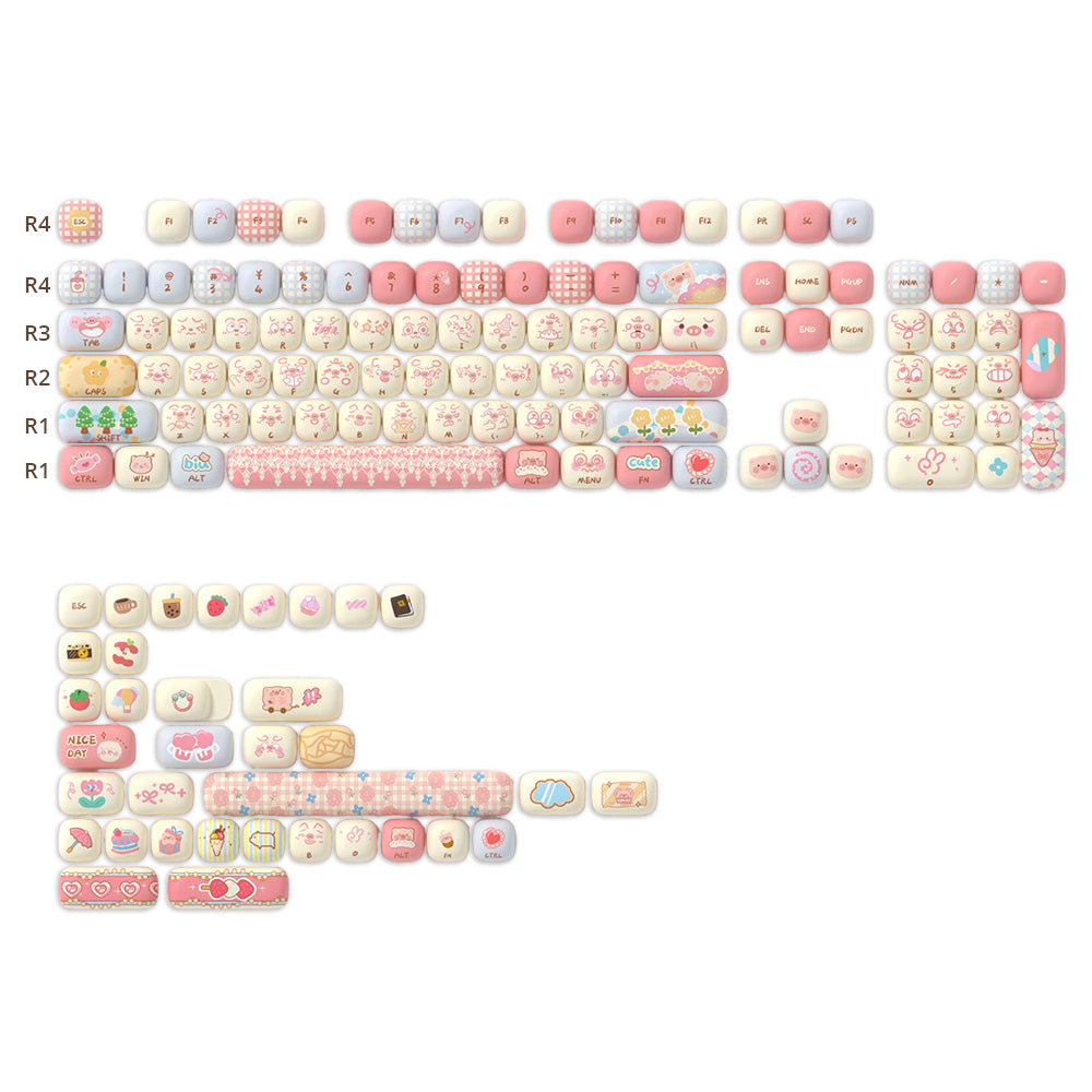 Akko Piggy Party MOG Profile Keycap Set (139-key)