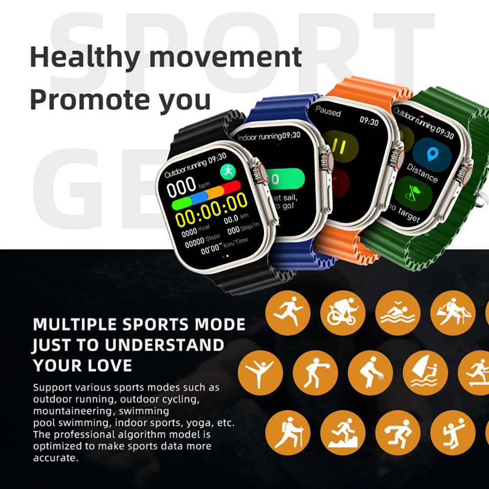 Inteligentné hodinky Diona ET3, 2,1-palcový displej, hlasový asistent, monitorovanie zdravotného stavu, Bluetooth volania, viaceré režimy pre rôzne sporty.