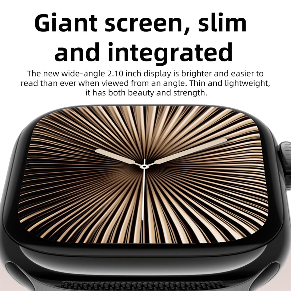 Diona MONA3 Mini Smartwatch, 2,10-palcový displej, monitorovanie zdravia a spánku, Bluetooth volania, viaceré režimy pre rôzne sporty, hlasový asistent - čierna