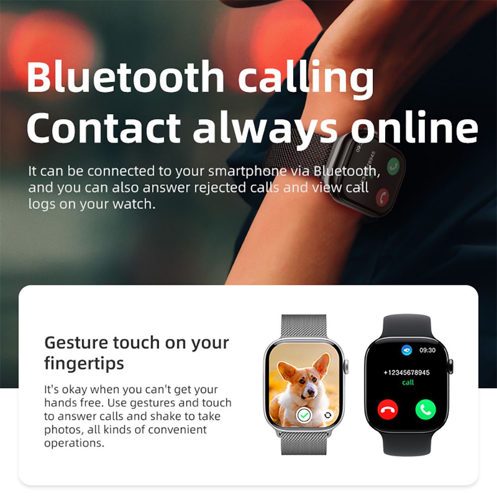 Diona MONA3 Mini Smartwatch, 2,10-palcový displej, monitorovanie zdravia a spánku, Bluetooth volania, viaceré režimy pre rôzne sporty, hlasový asistent - čierna