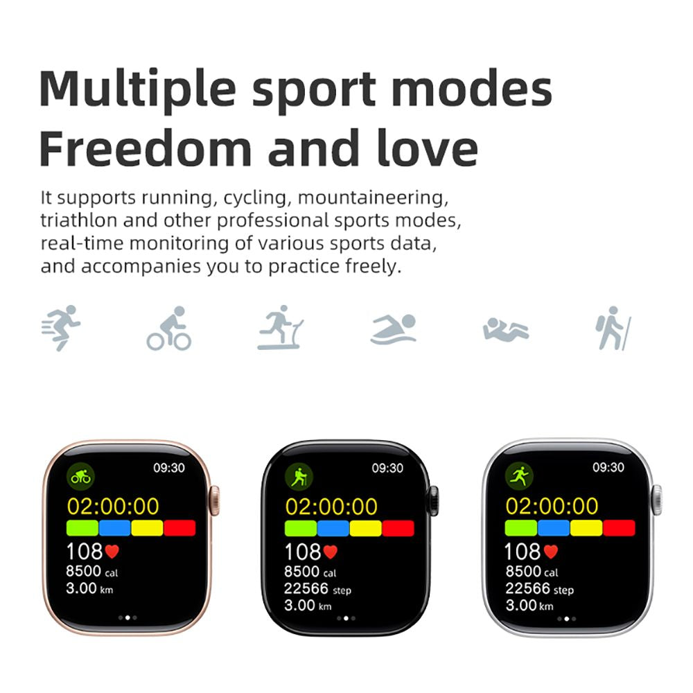 Diona MONA3 Mini Smartwatch, 2,10-palcový displej, monitorovanie zdravia a spánku, Bluetooth volania, viaceré režimy pre rôzne sporty, hlasový asistent - čierna