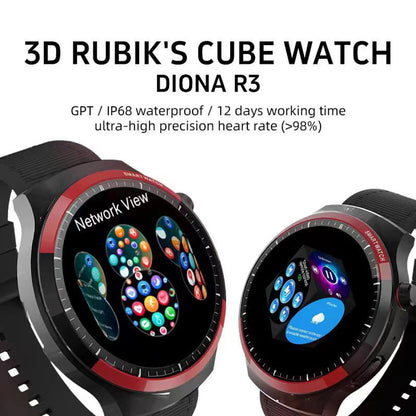 DIONA R3 Smartwatch, 1.55-inch Screen, Health Sleep Monitoring, Bluetooth Calling, Voice Assistant, Dynamic Watch Faces, Multiple Sports Modes