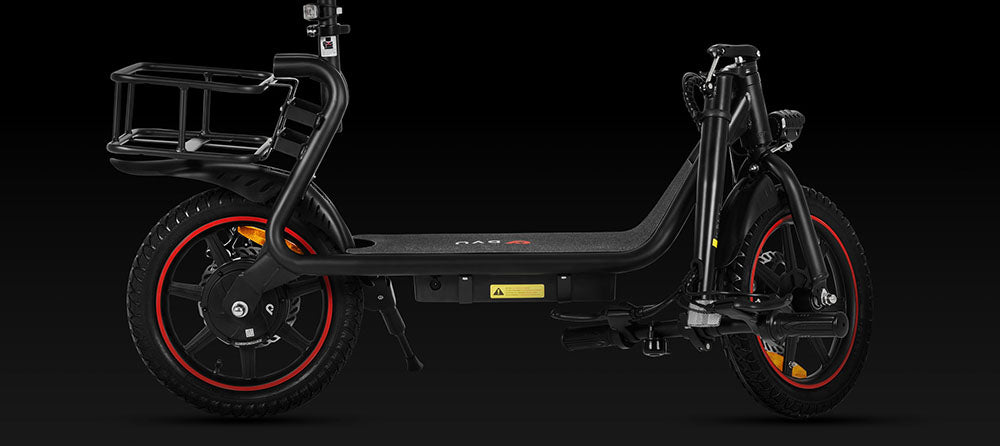DYU C4 skladací elektrický skúter, 250W motor, 36V 10AH batéria, 14 palcové pneumatiky, maximálna rýchlosť 25 km/h, dojazd 42 km, predné a zadné kotúčové brzdy.