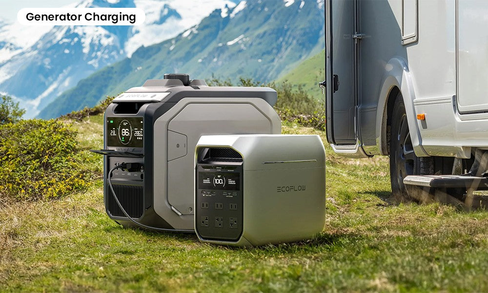 Prenosná elektráreň EcoFlow DELTA 3 Plus, 1024Wh LFP batéria, 1800W solárny generátor, 13 zásuviek, UPS <10ms a hluk <30dB, rozširuje sa na 5kWh, ovládanie cez aplikáciu, ochrana IP65, 56min rýchle nabíjanie, pre záložné napájanie domácnosti, vonkajšie kempovanie a karavány.