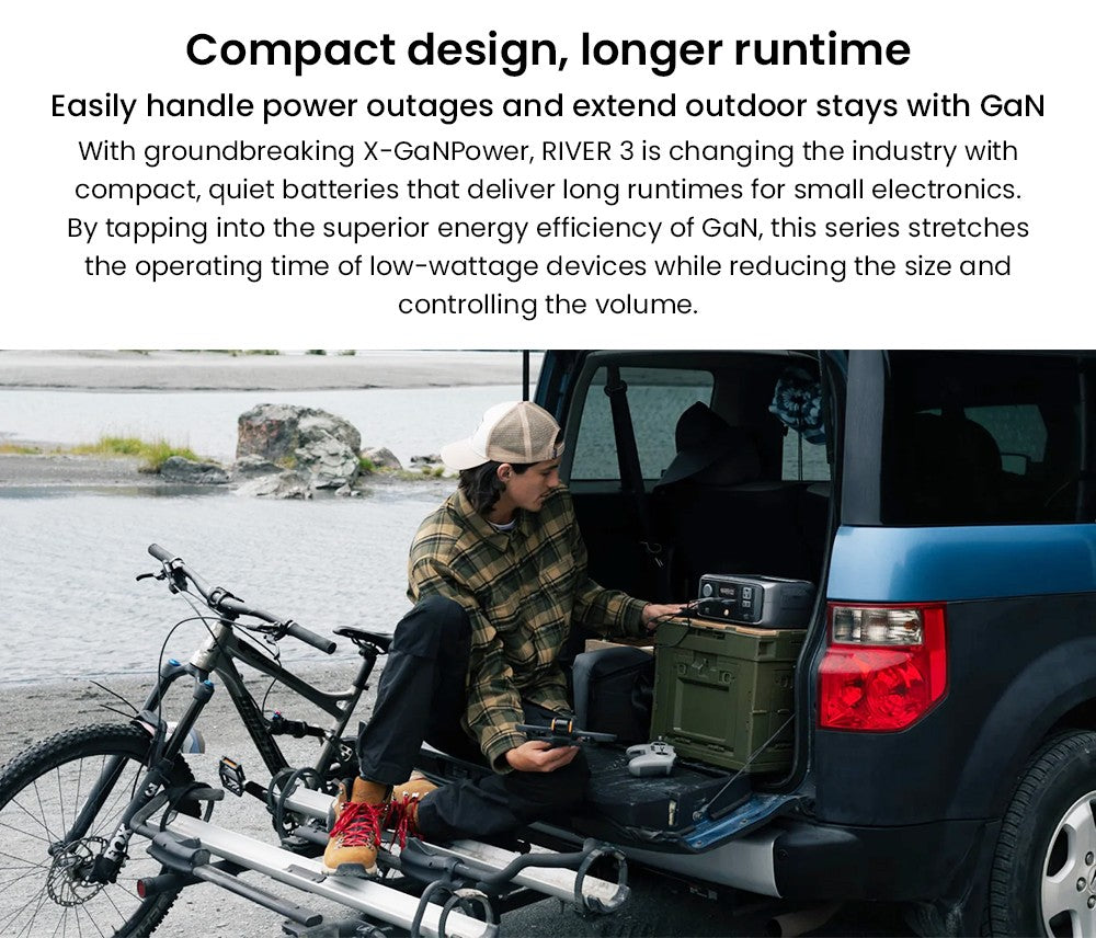 Prenosná elektráreň EcoFlow RIVER 3, 245Wh LiFePO4 batéria, 300W až 600W AC výstup, 6 zásuviek, UPS <20ms & <30dB, IP54 vodotesná, 1h rýchlonabíjanie solárneho generátora, pre vonkajšie/kempingové/domáce použitie