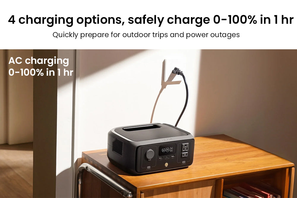 Prenosná elektráreň EcoFlow RIVER 3, 245Wh LiFePO4 batéria, 300W až 600W AC výstup, 6 zásuviek, UPS <20ms & <30dB, IP54 vodotesná, 1h rýchlonabíjanie solárneho generátora, pre vonkajšie/kempingové/domáce použitie