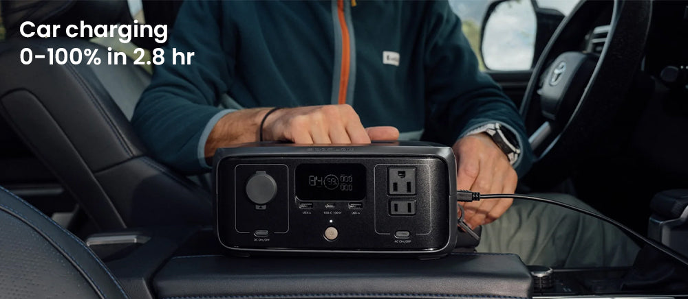 Prenosná elektráreň EcoFlow RIVER 3, 245Wh LiFePO4 batéria, 300W až 600W AC výstup, 6 zásuviek, UPS <20ms a <30dB, IP54 vodotesná, 1h rýchlonabíjanie solárneho generátora, pre vonkajšie/kempingové/domáce použitie