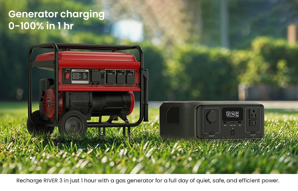 Prenosná elektráreň EcoFlow RIVER 3, 245Wh LiFePO4 batéria, 300W až 600W AC výstup, 6 zásuviek, UPS <20ms & <30dB, IP54 vodotesná, 1h rýchlonabíjanie solárneho generátora, pre vonkajšie/kempingové/domáce použitie