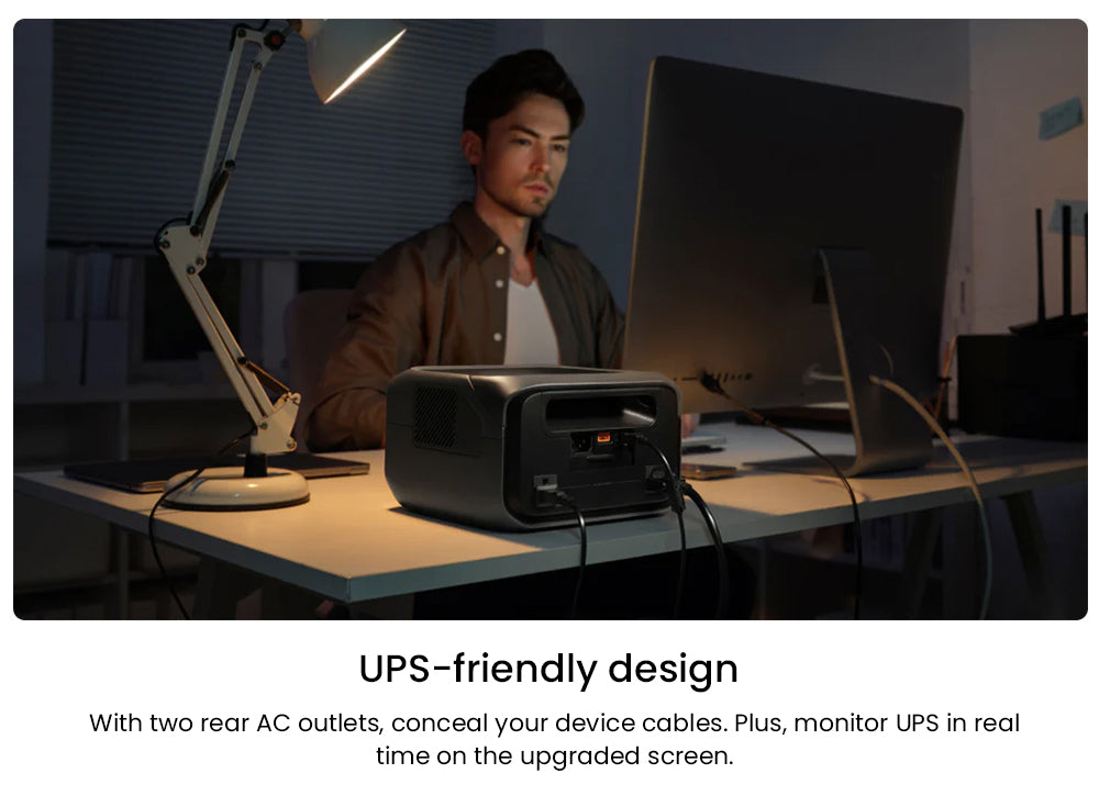 Prenosná elektráreň EcoFlow RIVER 3 Plus, 286Wh LiFePO4 batéria, 600W až 1200W AC výstup, 7 zásuviek, UPS <10ms a hluk <30dB, rozširuje sa na 858Wh, ovládanie cez aplikáciu, 1hodinové rýchlonabíjanie, solárny generátor pre vonkajšie kempovanie/karavány/domácnosť.