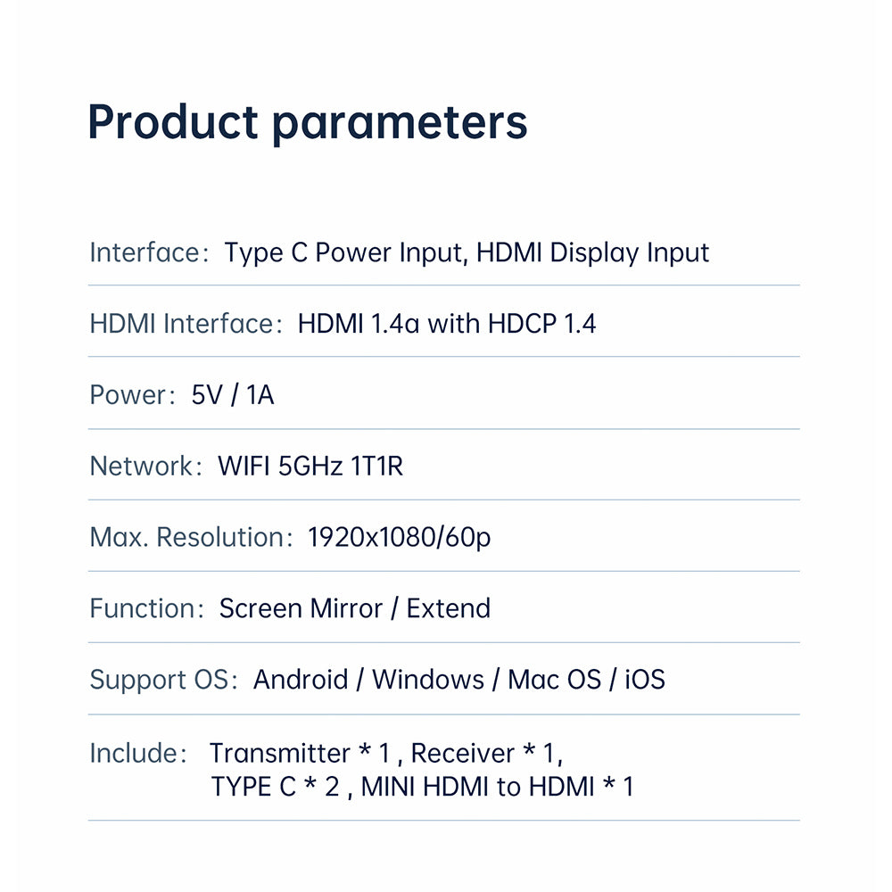 Bezdrôtový HDMI vysielač a prijímač EDUP EH-WD9905, dosah 30 m, pripojte a používajte, kompatibilný s Android / Windows / iOS / Mac OS