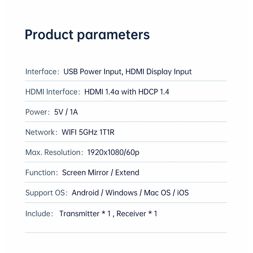 Bezdrôtový HDMI vysielač a prijímač EDUP EH-WD9906, Plug & Play, zrkadlenie a rozšírenie obrazovky, dosah 30 m, 1 prijímač na 8 vysielačov