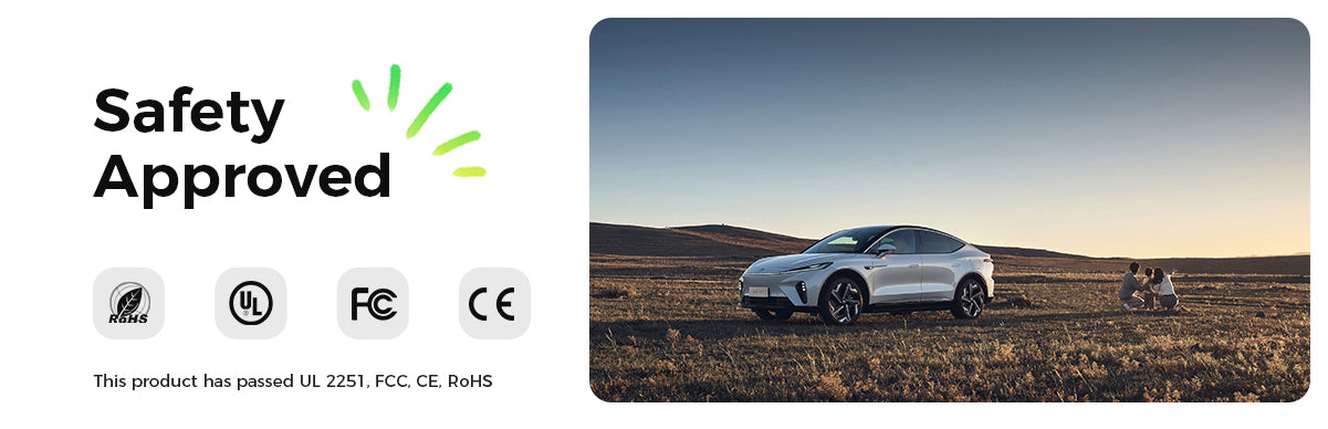 Predlžovací kábel Evgoer EG-C0007 pre Tesla, 5 m kábel, 32 A maximálna podpora 7,68 kW s konektorom NACS, vodotesný IP66, pre nabíjačku elektromobilov úrovne 1 a 2, kompatibilný so všetkými modelmi Tesla.