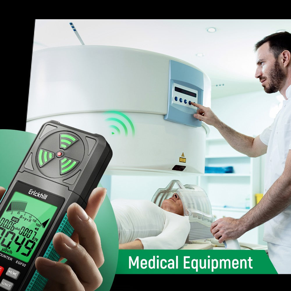 Digitálny detektor jadrového žiarenia ERICKHILL EGF02, Geiger-Müllerov počítač, prenosný dozimetr na detekciu beta, gama a röntgenového žiarenia s LCD displejom pre domácnosť a ťažbu rádioaktívnych minerálov.