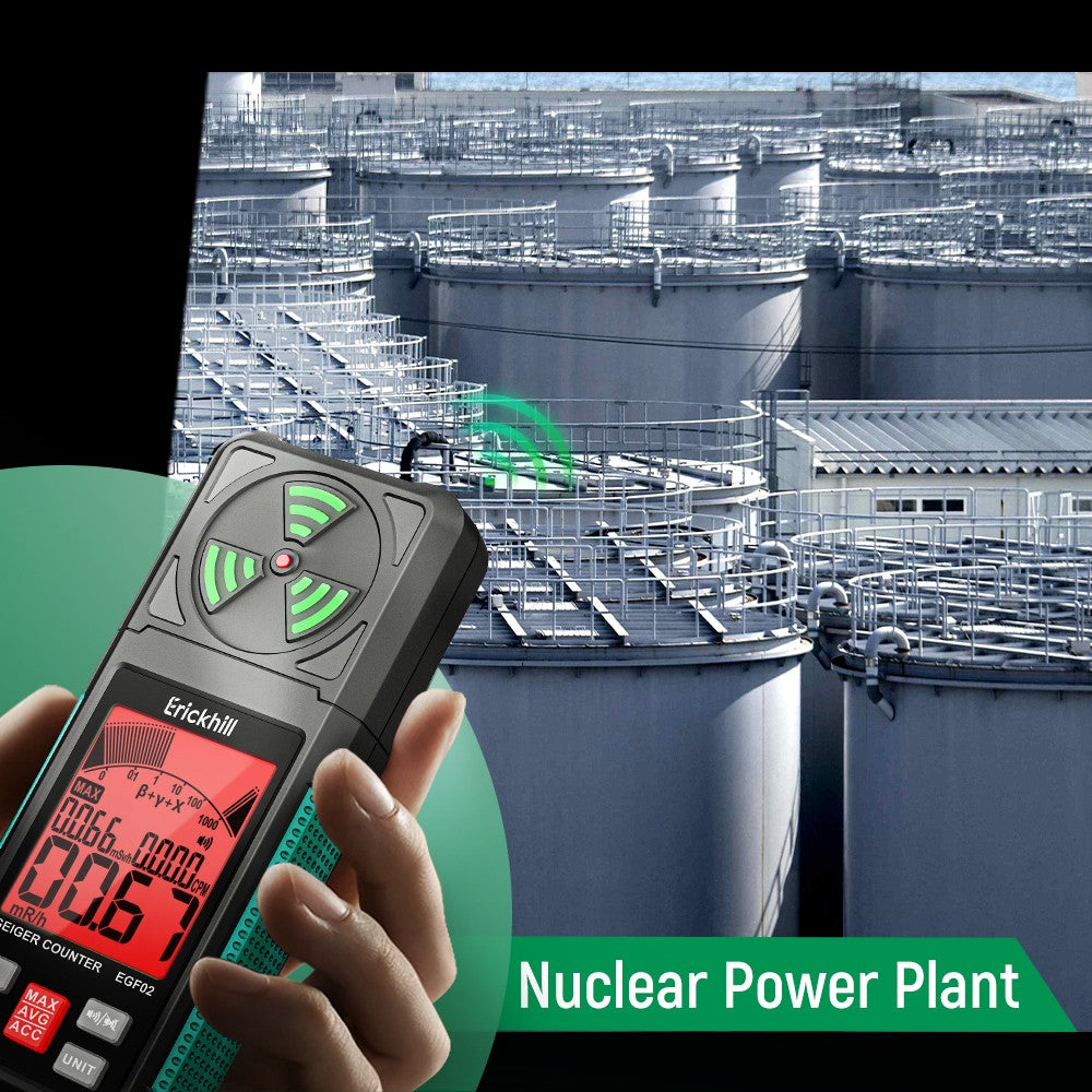 Digitálny detektor jadrového žiarenia ERICKHILL EGF02, Geiger-Müllerov počítač, prenosný dozimetr na detekciu beta, gama a röntgenového žiarenia s LCD displejom pre domácnosť a ťažbu rádioaktívnych minerálov.