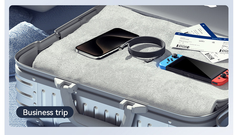 Nabíjací kábel ESSAGER 100W 5A Type-C na Type-C, USB 2.0 480 Mb/s, magnetické pripevnenie, flexibilné nastavenie, čip E-Marker, 1 m